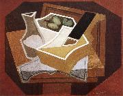 Juan Gris Guitar apple and water bottle oil